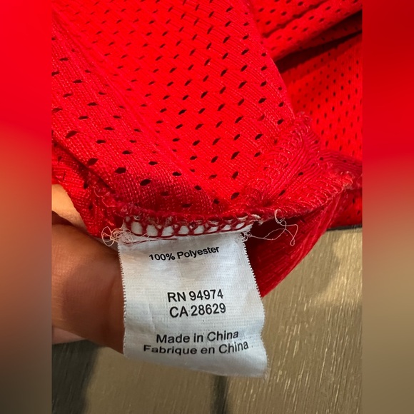 Stussy Mesh T-Shirt Men's Small Red White City Logo Streetwear Jersey Tee - Picture 7 of 9